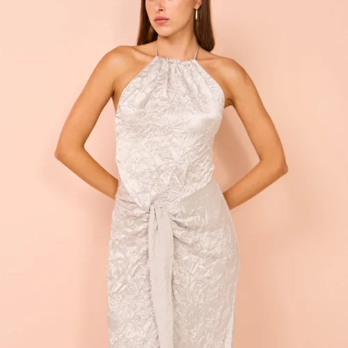 One Fell Swoop Andrea Maxi In Silver Varakh -Chic Wear Store Coco Lola OneFellSwoop AndreaMaxiDress 120