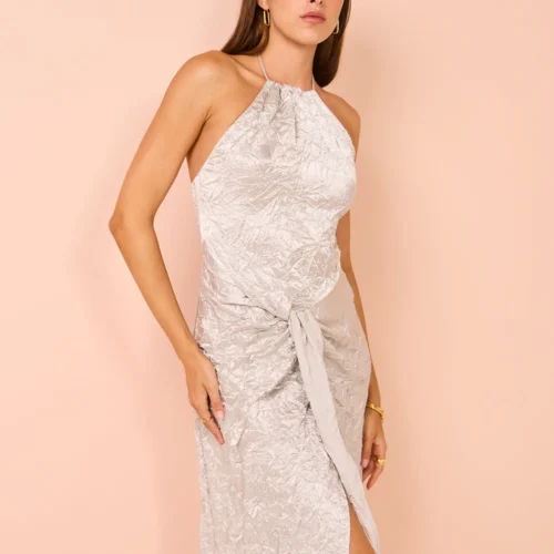 One Fell Swoop Andrea Maxi In Silver Varakh -Chic Wear Store Coco Lola OneFellSwoop AndreaMaxiDress 135