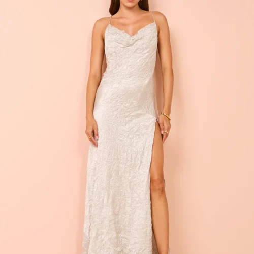 One Fell Swoop Siren Maxi In Silver Varakh -Chic Wear Store Coco Lola OneFellSwoop SirenMaxi SilverVarakh 1