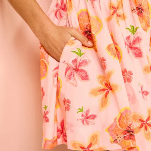 Palm Noosa Isabella Mini Dress In Spanish Hibiscus -Chic Wear Store Coco Lola PalmNoosa IsabellaMiniDress 125