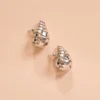 Porter Blob Earrings In Spiral Silver -Chic Wear Store Coco Lola Porter 013