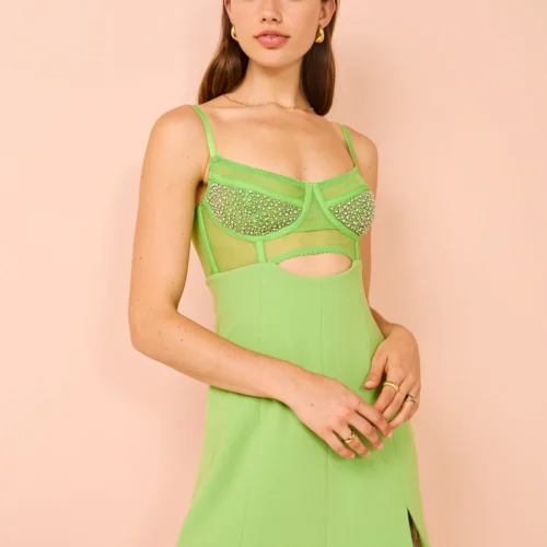 Rachel Gilbert Hartley Mini Dress In Green -Chic Wear Store Coco Lola RachelGilbert GreenMiniDress 027