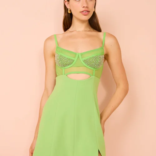 Rachel Gilbert Hartley Mini Dress In Green