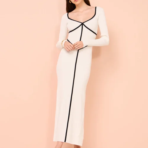 Significant Other Maple Midi Dress In Ivory Contrast 11 Significant Other Maple Midi Dress In Ivory Contrast -Chic Wear Store Coco Lola SignificantOther MapleMidiDress 02