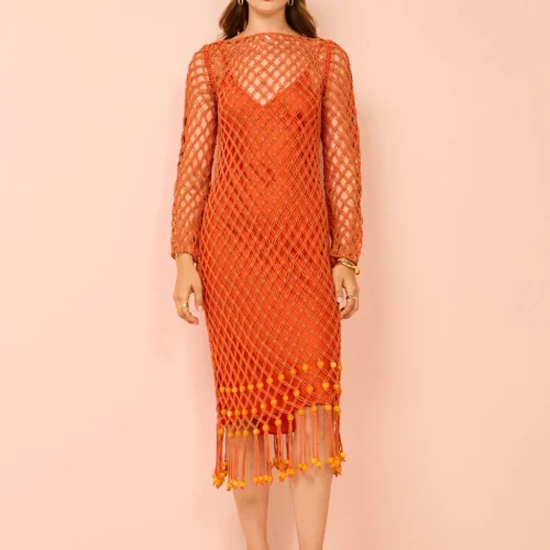 Significant Other Nira Dress In Tangelo -Chic Wear Store Coco Lola SignificantOther NiraDress 11