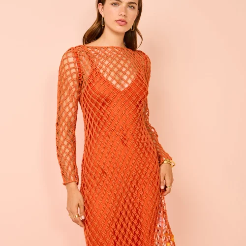 Significant Other Nira Dress In Tangelo -Chic Wear Store Coco Lola SignificantOther NiraDress 113