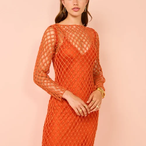 Significant Other Nira Dress In Tangelo -Chic Wear Store Coco Lola SignificantOther NiraDress 19