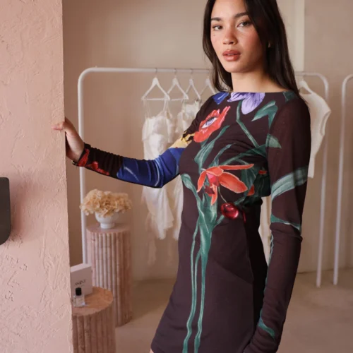 Roame Mirrage Mini Dress In Elysium Cocoa