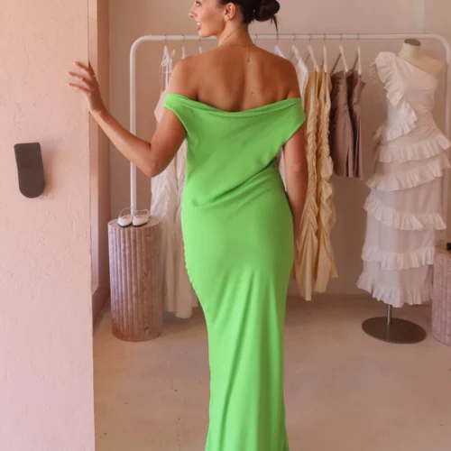 One Of Others Laine Dress In Vivid Green -Chic Wear Store IMG 3887 scaled
