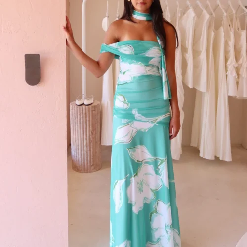 By Nicola Fiesta Off Shoulder Maxi Dress In Verde Fleur 24 By Nicola Fiesta Off Shoulder Maxi Dress In Verde Fleur -Chic Wear Store IMG 4408 scaled