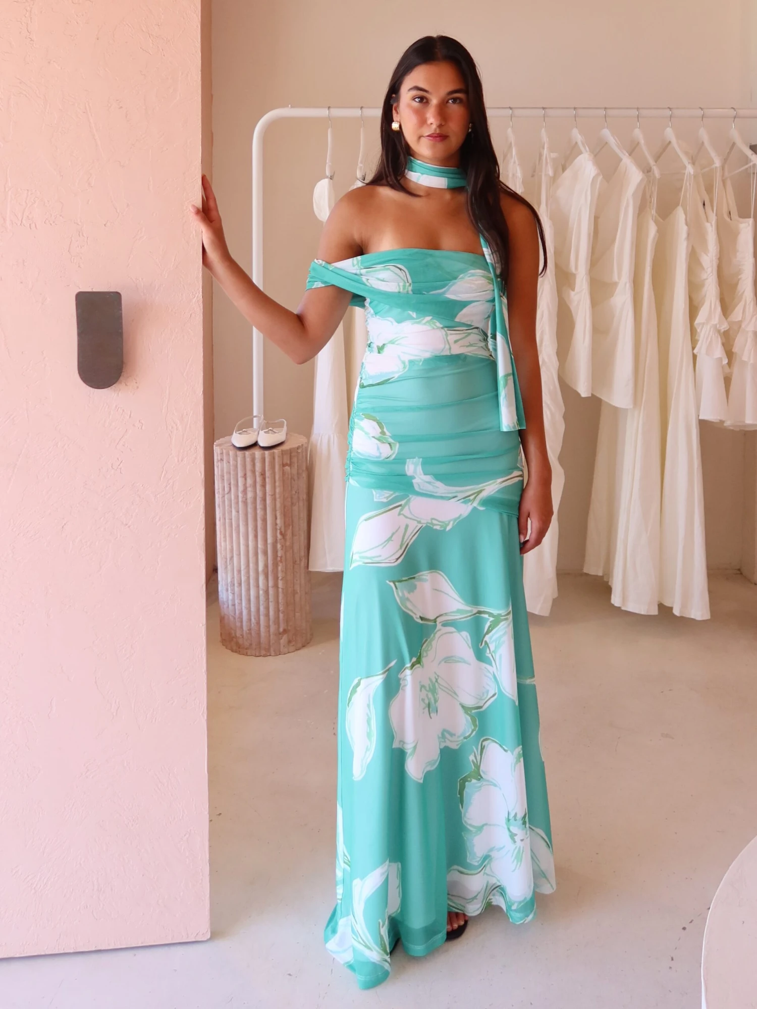 By Nicola Fiesta Off Shoulder Maxi Dress In Verde Fleur 12 By Nicola Fiesta Off Shoulder Maxi Dress In Verde Fleur - Image 10