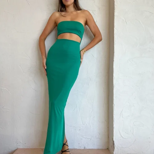 Rumer Lotte Maxi Dress In Green
